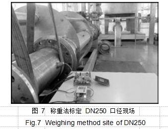 圖 7	稱(chēng)重法標(biāo)定 DN250 口徑現(xiàn)場(chǎng)