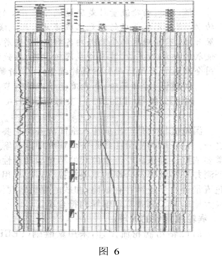 圖 6是中原油田測井公司在塔河油田進(jìn)行的一口產(chǎn)液剖面測井圖