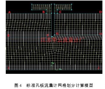 圖 4   標(biāo)準(zhǔn)孔板流量計(jì)網(wǎng)格劃分計(jì)算模型 