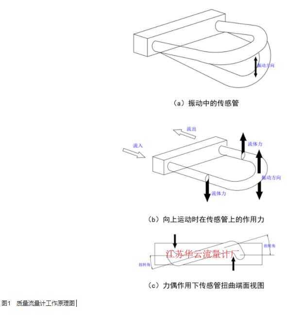 圖1　質(zhì)量流量計(jì)工作原理圖 